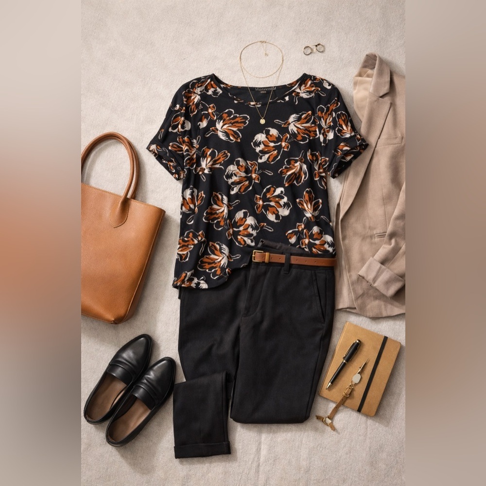 Madewell Cuffed-Sleeve Shirred Top – Duskblossom Print (Size S) - Picture 9 of 9